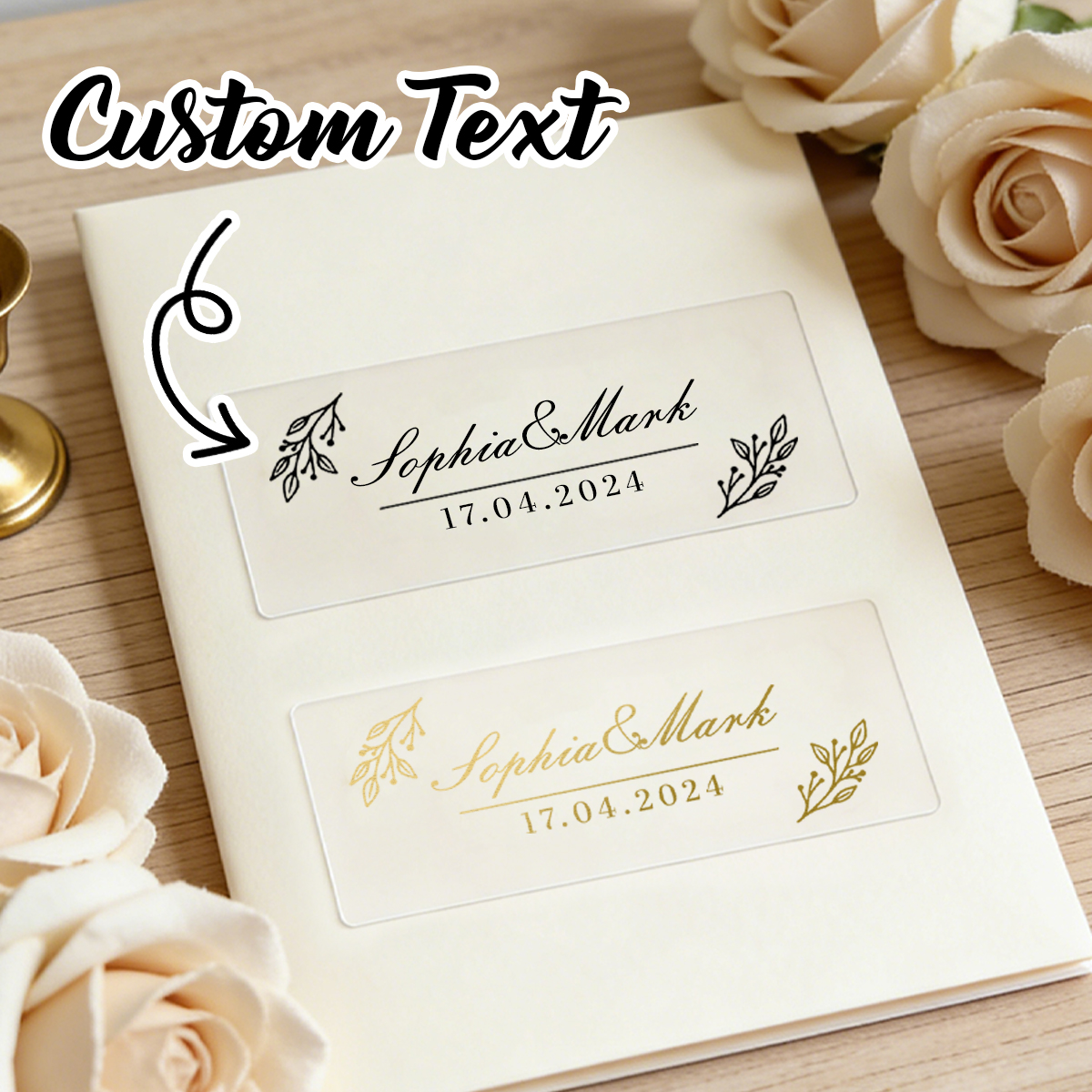 Personalised Candle Label - 30-300Pcs Custom Wedding Stickers,Personalize Name Label