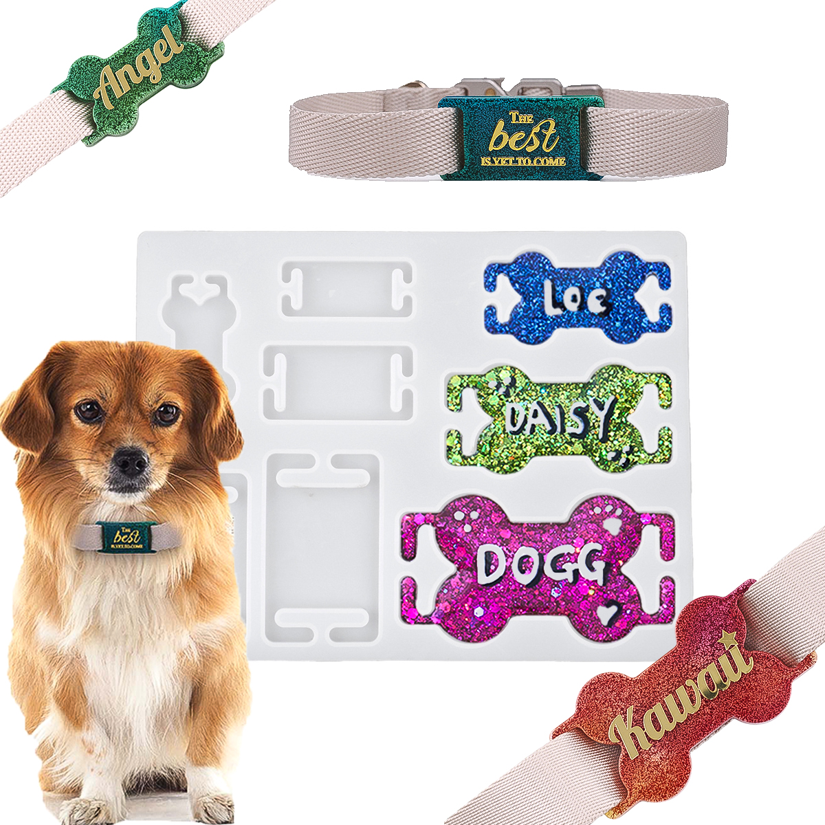 DIY Cat Dog ID Tag Silicone Mo - Name Necklace Custom recension och pris