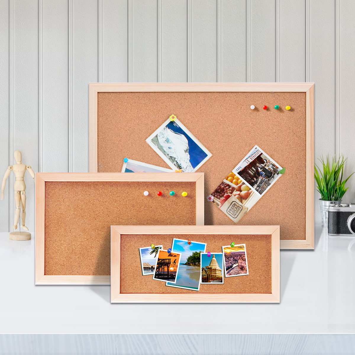 Vintage Pine Wood Frame Cork B - Engraved Wood Frame recension och pris