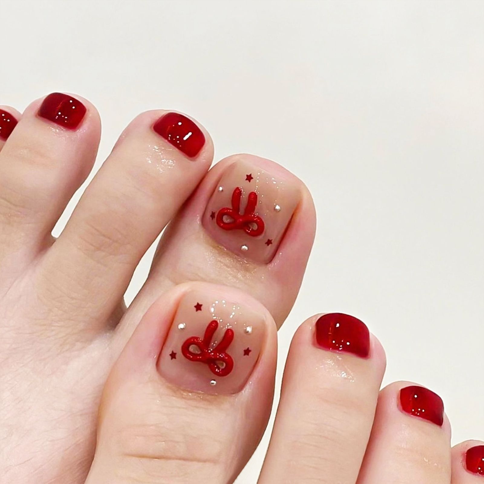 Nude Pink Color Fake Toenails  - Pressed Flower Art recension och pris