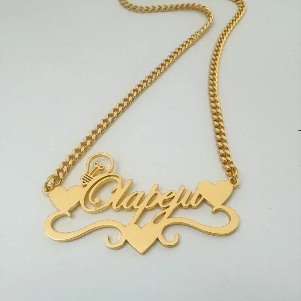 Handcrafted Gold Color Name Ne - Name Necklace Custom recension och pris
