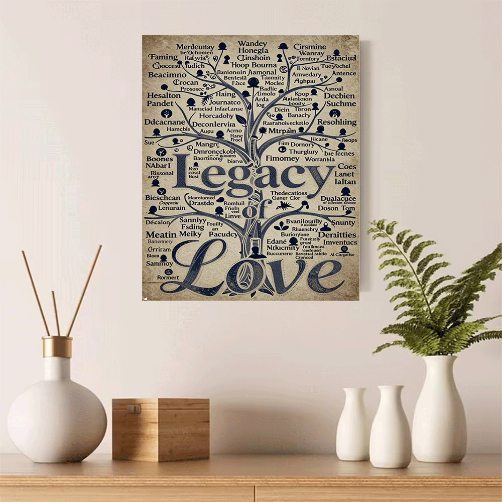 1PC-Unframed Canvas poster wal - Family Tree Print recension och pris