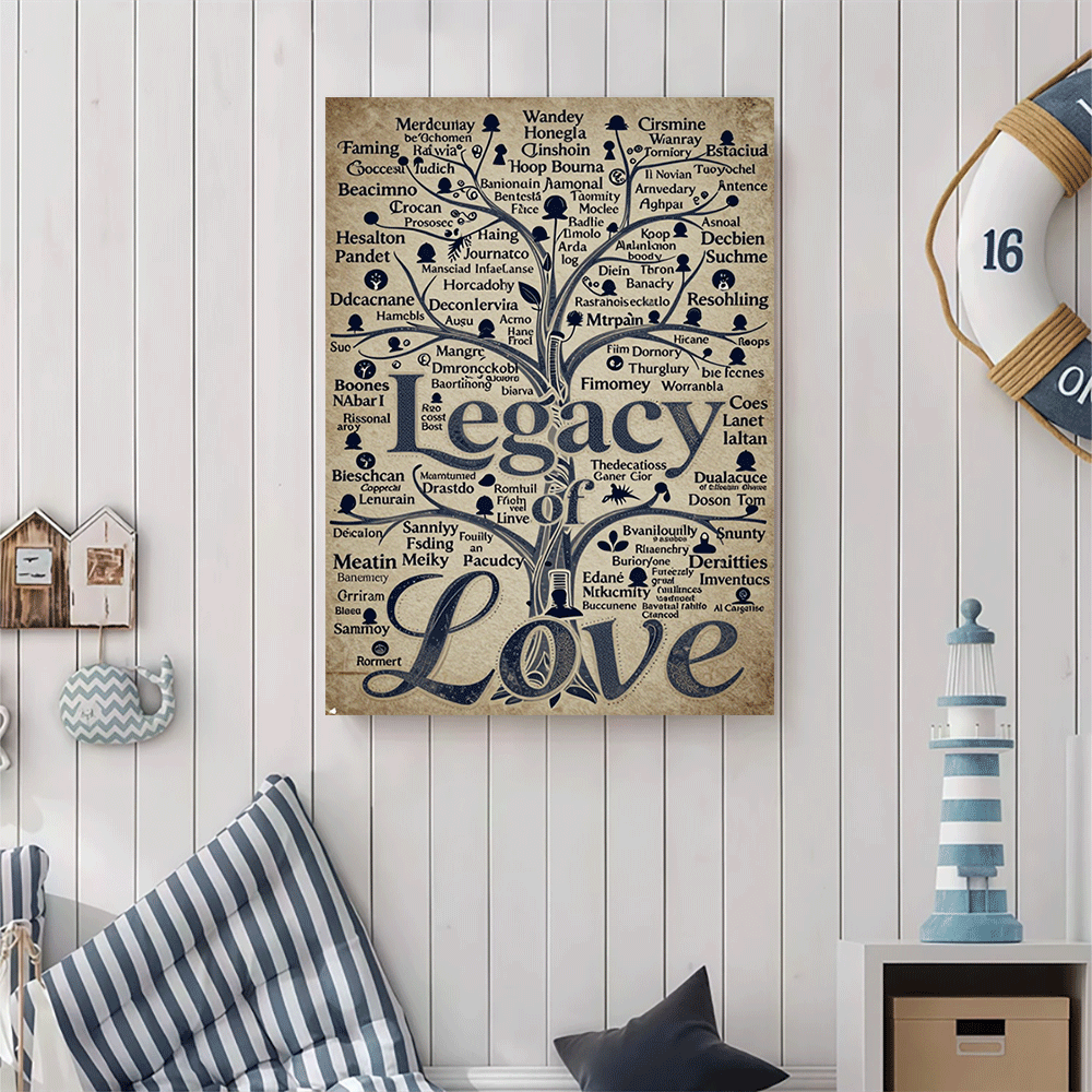 1PC-Unframed Canvas poster wal - Family Tree Print recension och pris