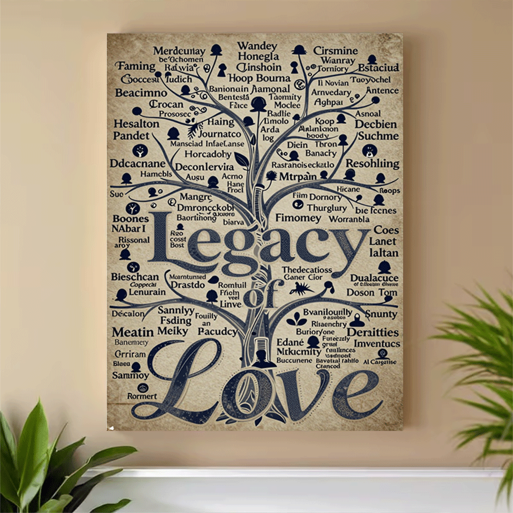 1PC-Unframed Canvas poster wal - Family Tree Print recension och pris