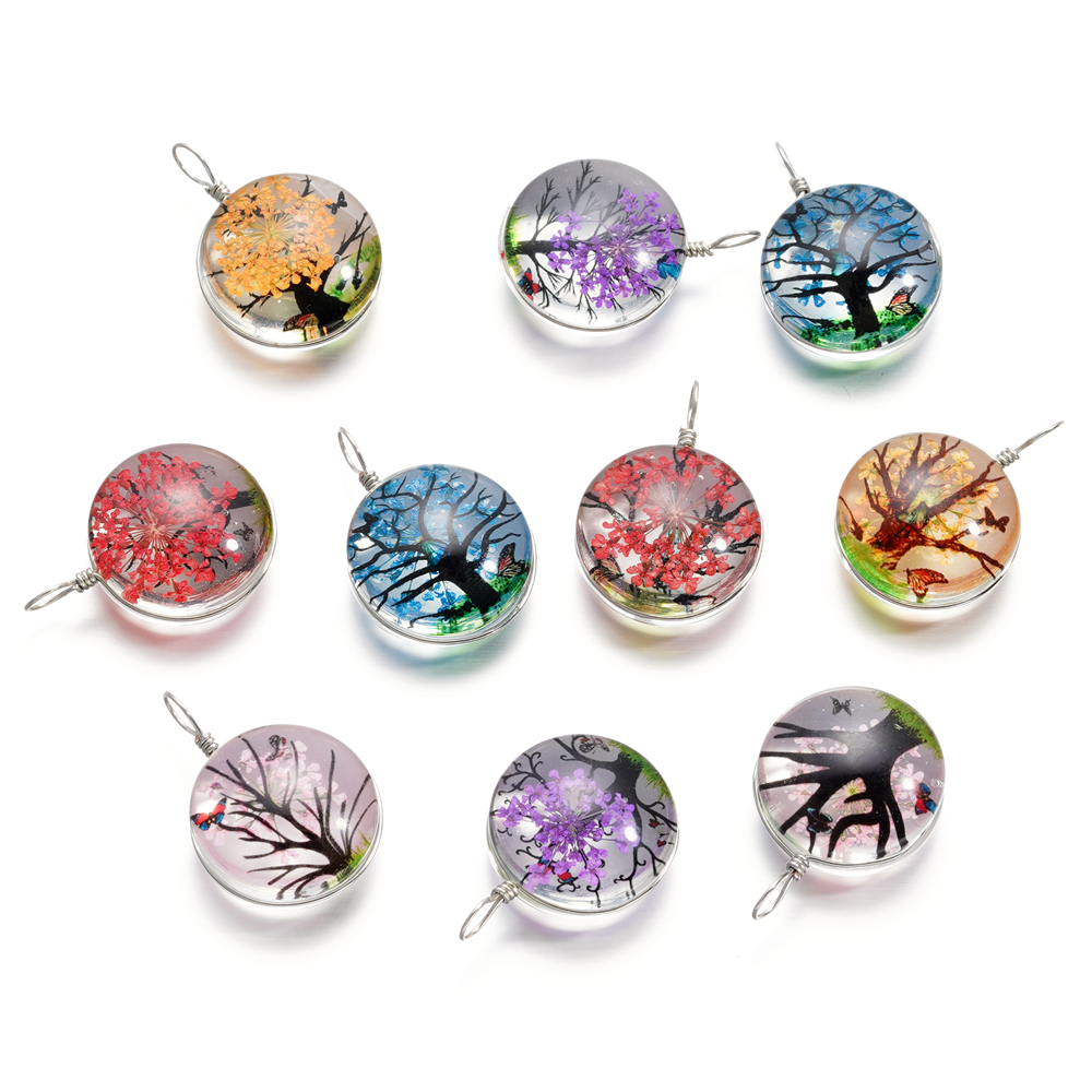 5pcs/lot 20x29mm Jewelry Cryst - Birth Flower Necklace recension och pris