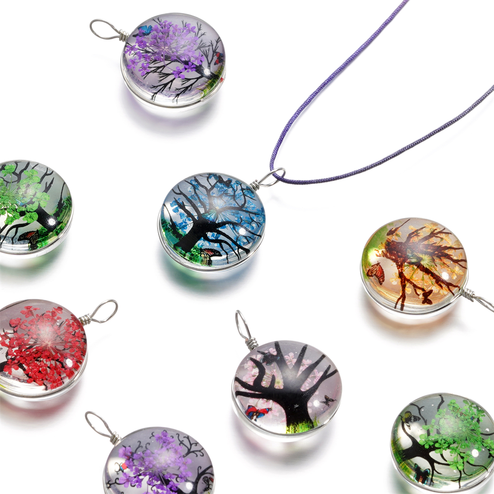 5pcs/lot 20x29mm Jewelry Cryst - Birth Flower Necklace recension och pris