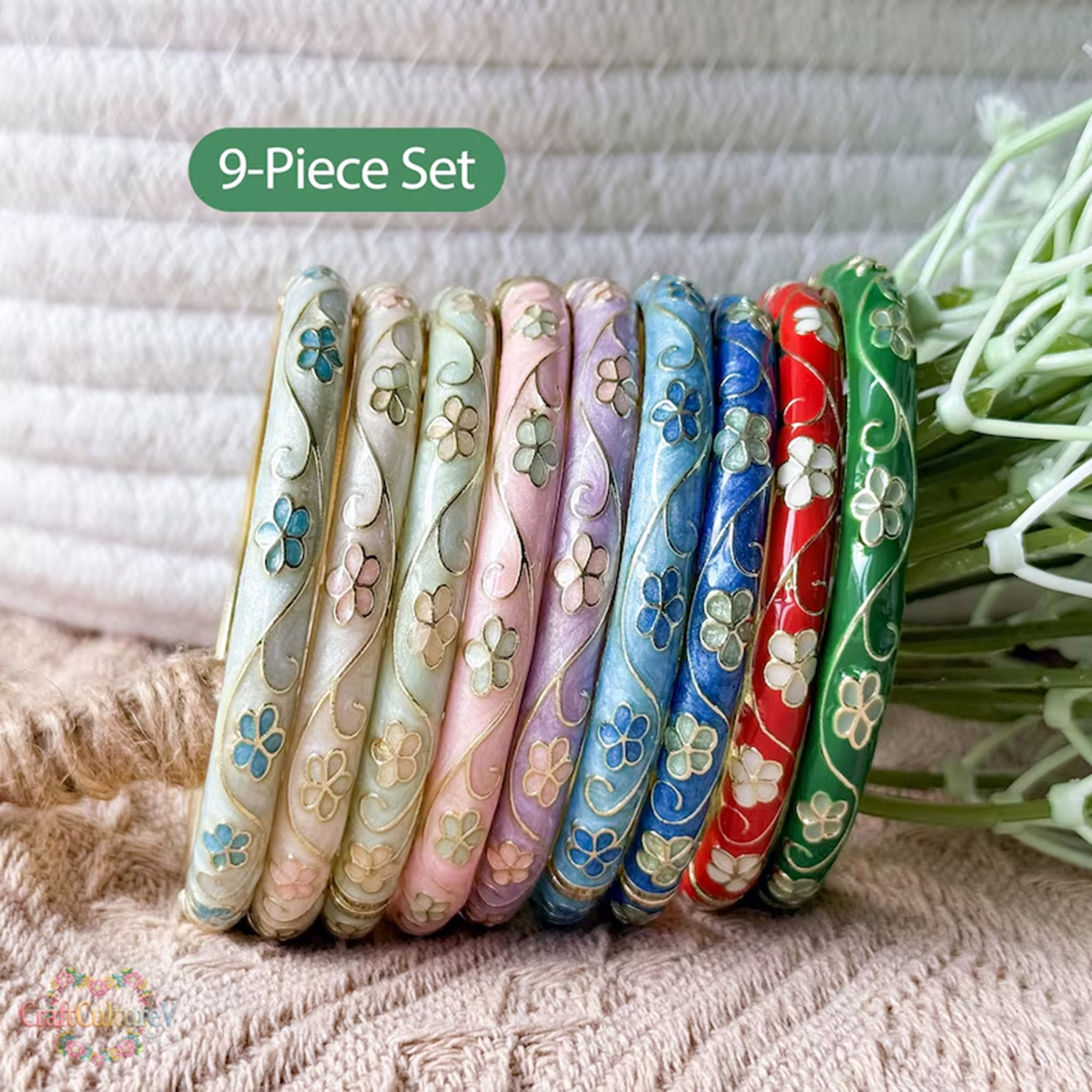 3/5PCS Enamel Cloisonné Bangle - Coordinates Bracelet recension och pris
