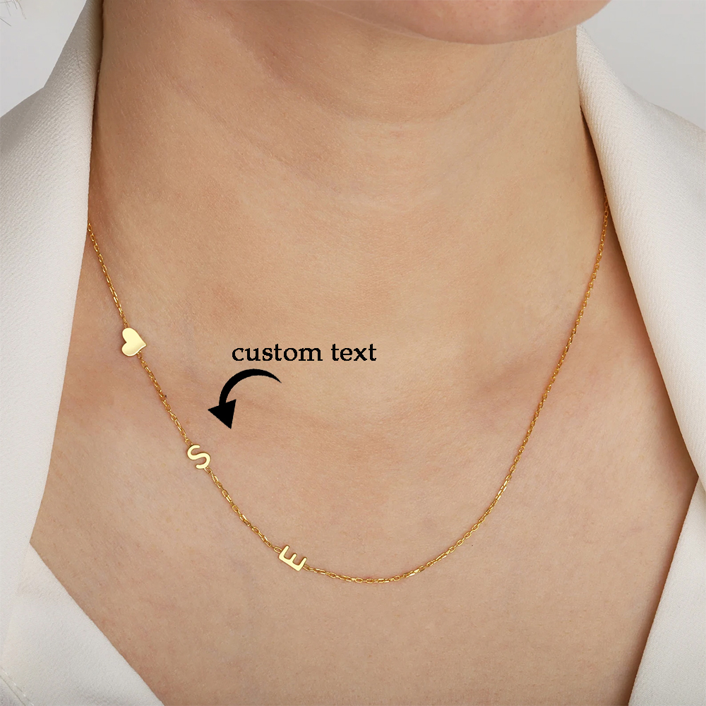 Custom Heart Sideways Letter I - Name Necklace Custom recension och pris