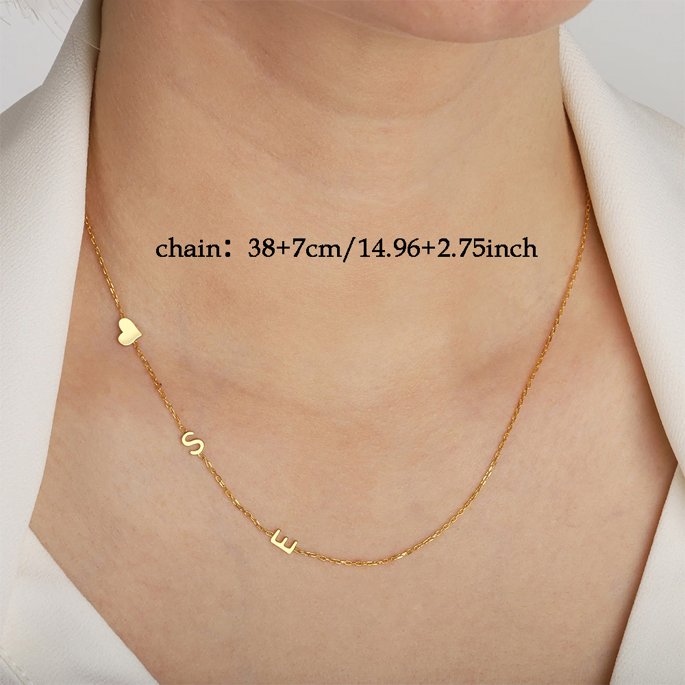 Custom Heart Sideways Letter I - Name Necklace Custom recension och pris