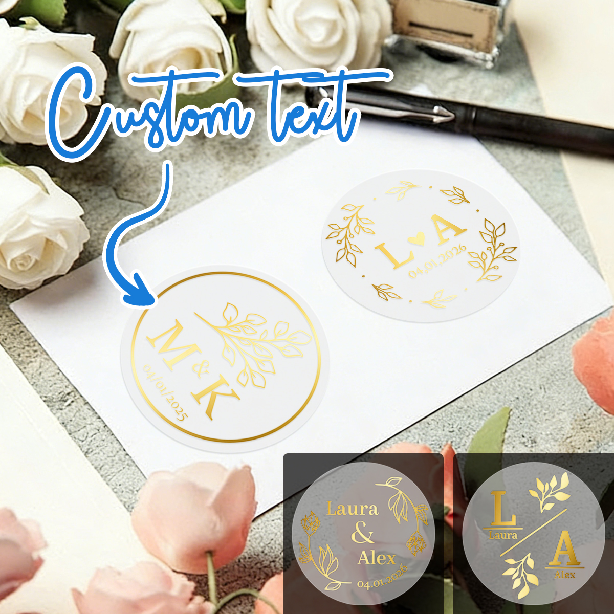 30/60/120/240pcs Custom Text R - Personalised Candle Label recension och pris