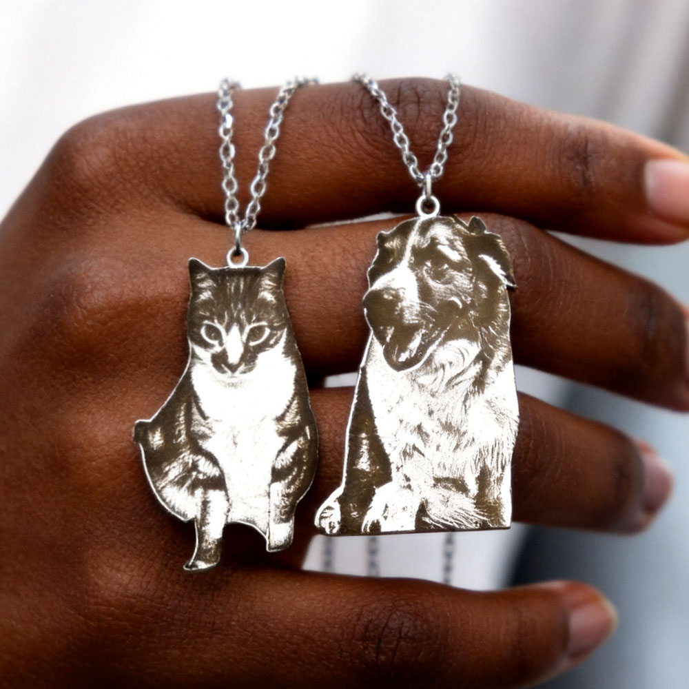 Custom Engrave Pet Photo Neckl - Pet Portrait Custom recension och pris