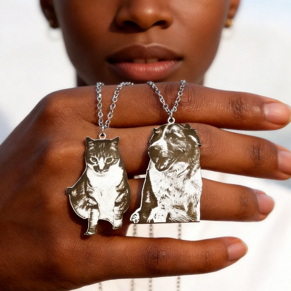 Custom Engrave Pet Photo Neckl - Pet Portrait Custom recension och pris