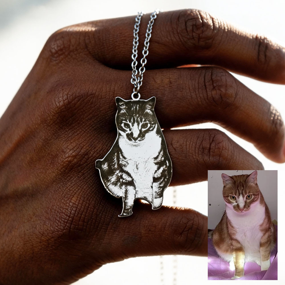 Custom Engrave Pet Photo Neckl - Pet Portrait Custom recension och pris