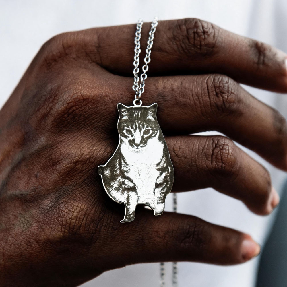 Custom Engrave Pet Photo Neckl - Pet Portrait Custom recension och pris