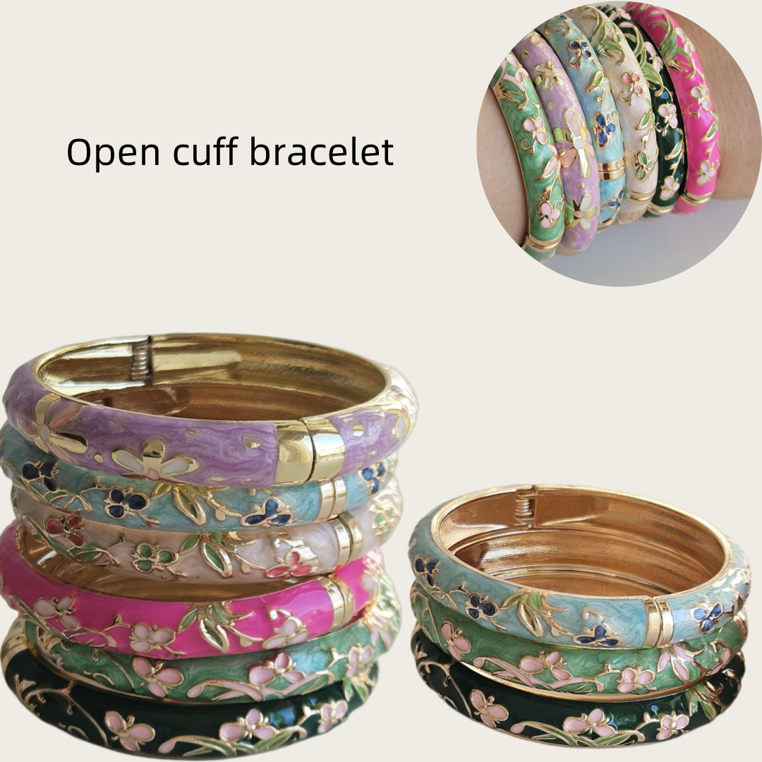 Open cuff bangle Enamel floral - Coordinates Bracelet recension och pris