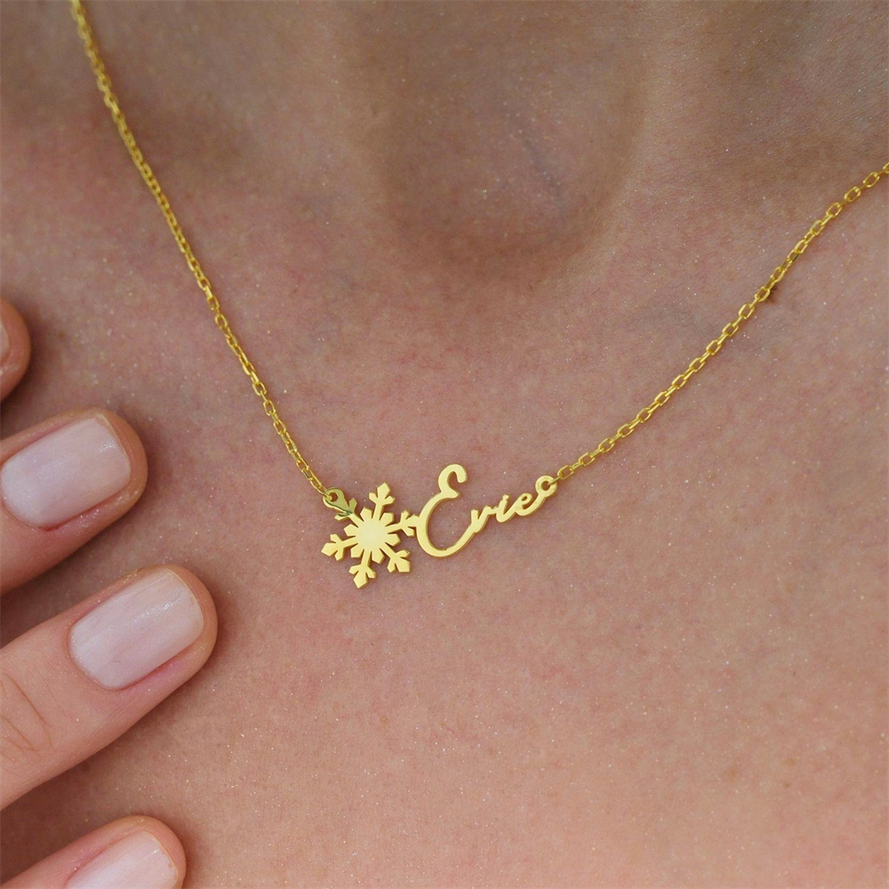Custom Simple Name Necklace St - Birth Flower Necklace recension och pris