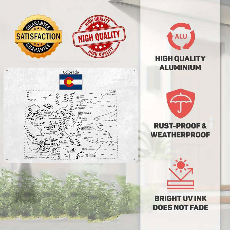 Hand Drawn Map of Colorado 3D  - Custom Map Poster recension och pris