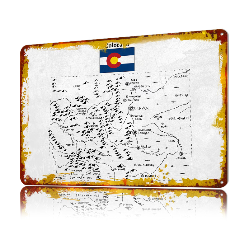 Hand Drawn Map of Colorado 3D  - Custom Map Poster recension och pris