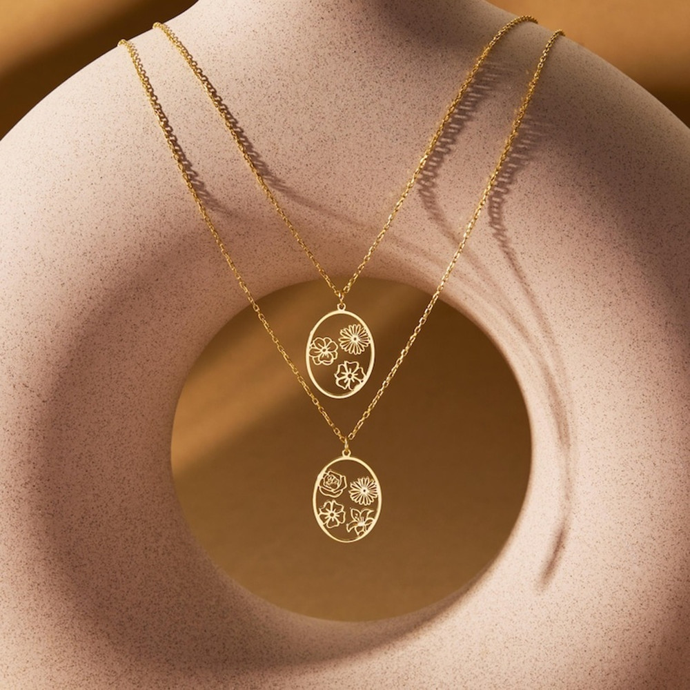 Custom Birth Flower Necklace P - Birth Flower Necklace recension och pris