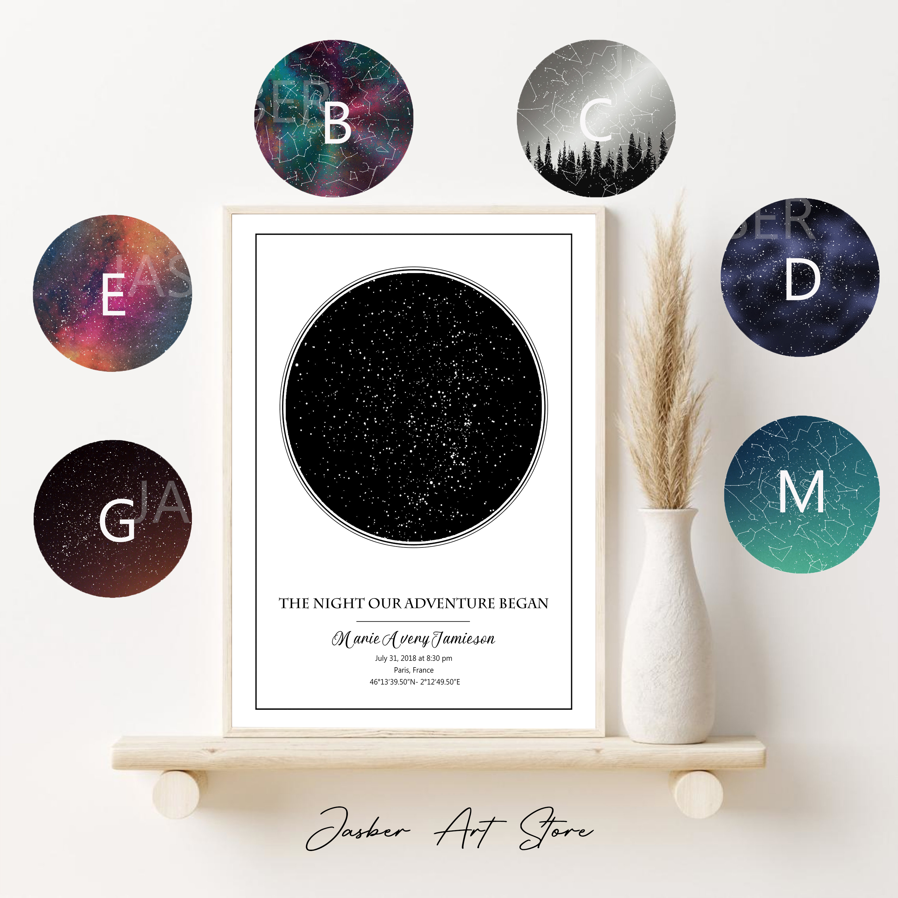 Personalized Star Map Poster B - Custom Star Map recension och pris