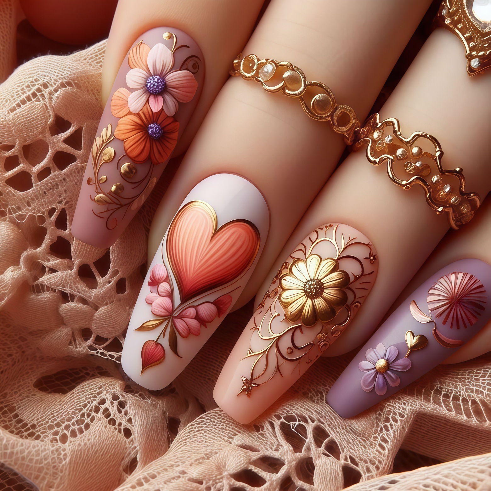 24pcs/set 3D fake nails for wo - Pressed Flower Art recension och pris