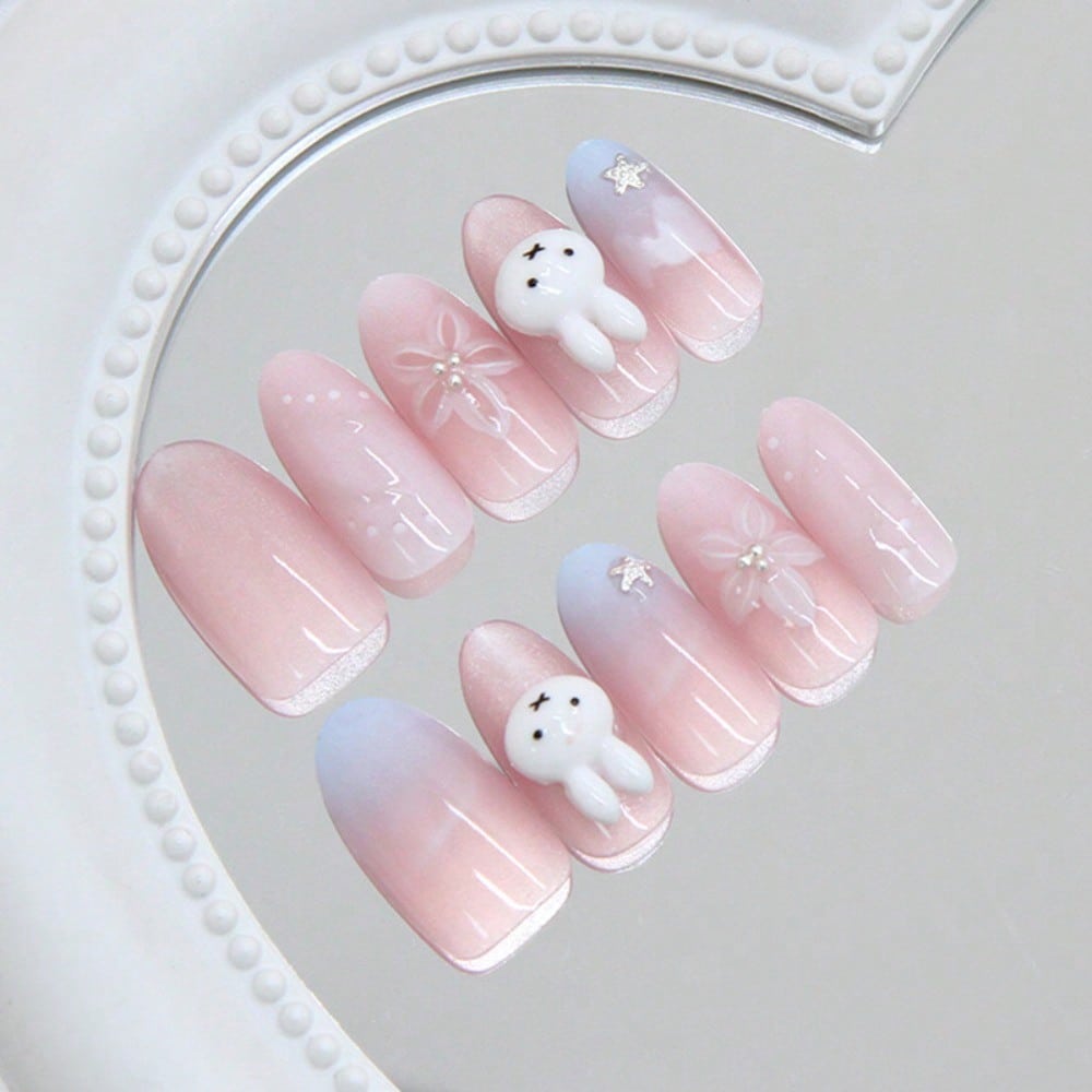 24Pcs Bunny Almond 3D Flower R - Pressed Flower Art recension och pris