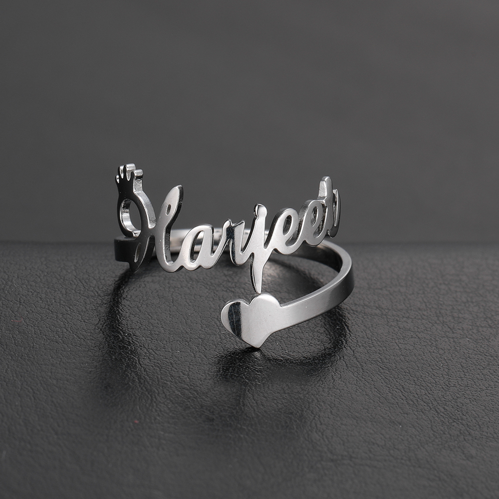 Custom Double Name Rings for W - Initial Ring Custom recension och pris