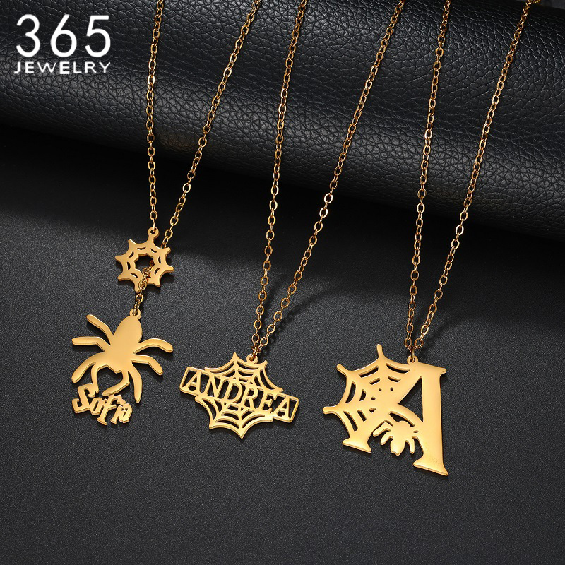 New Custom Spider Web Name Nec - Name Necklace Custom recension och pris