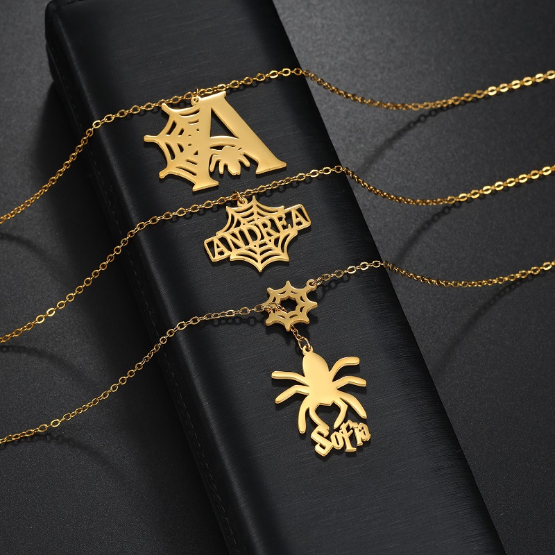 New Custom Spider Web Name Nec - Name Necklace Custom recension och pris