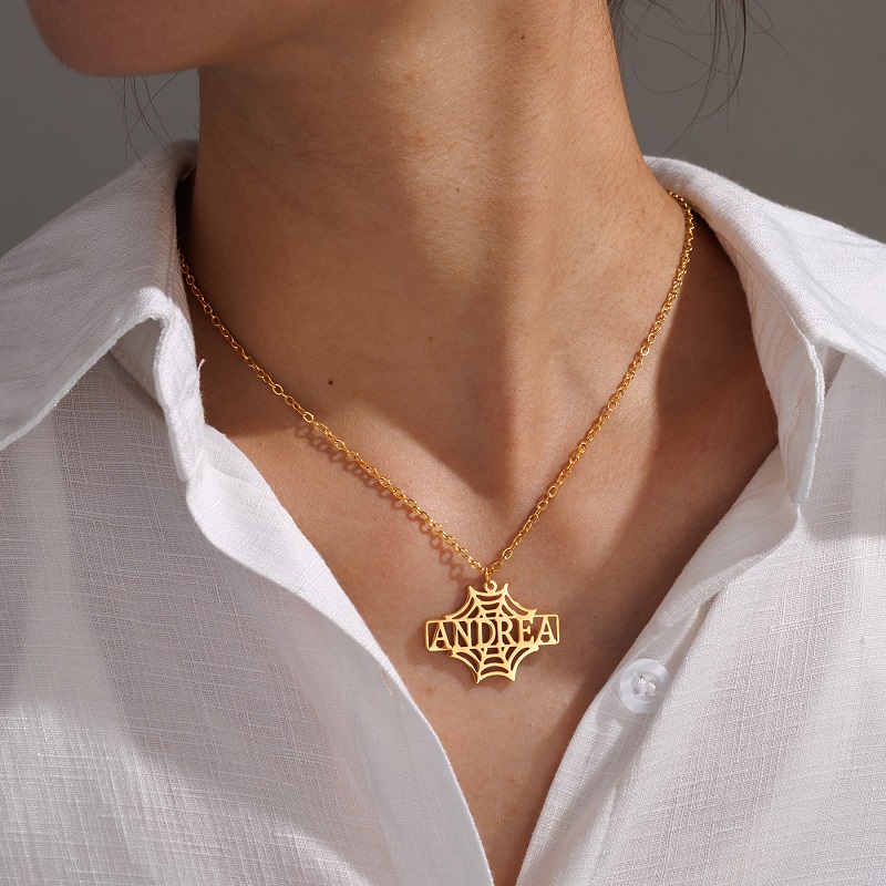 New Custom Spider Web Name Nec - Name Necklace Custom recension och pris