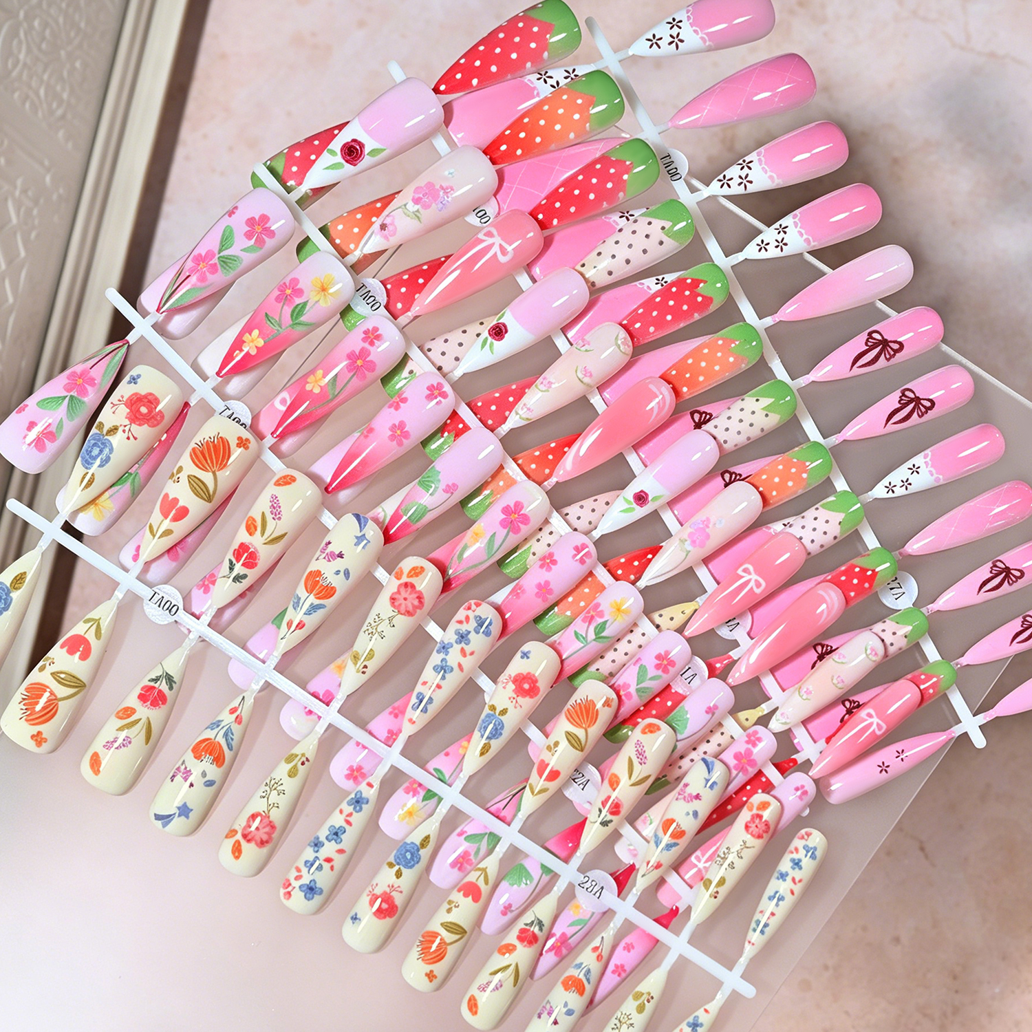 120Pcs Long Almond Press On Na - Pressed Flower Art recension och pris