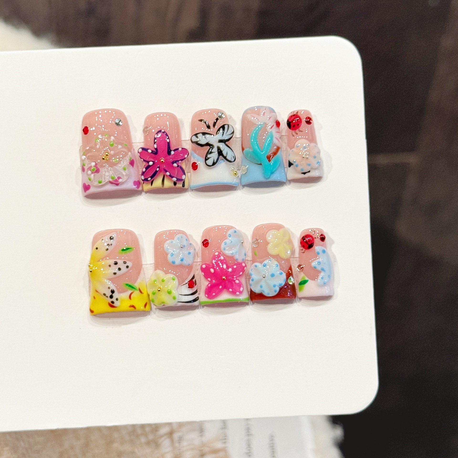 10PCS Duck Handmade Press On N - Pressed Flower Art recension och pris