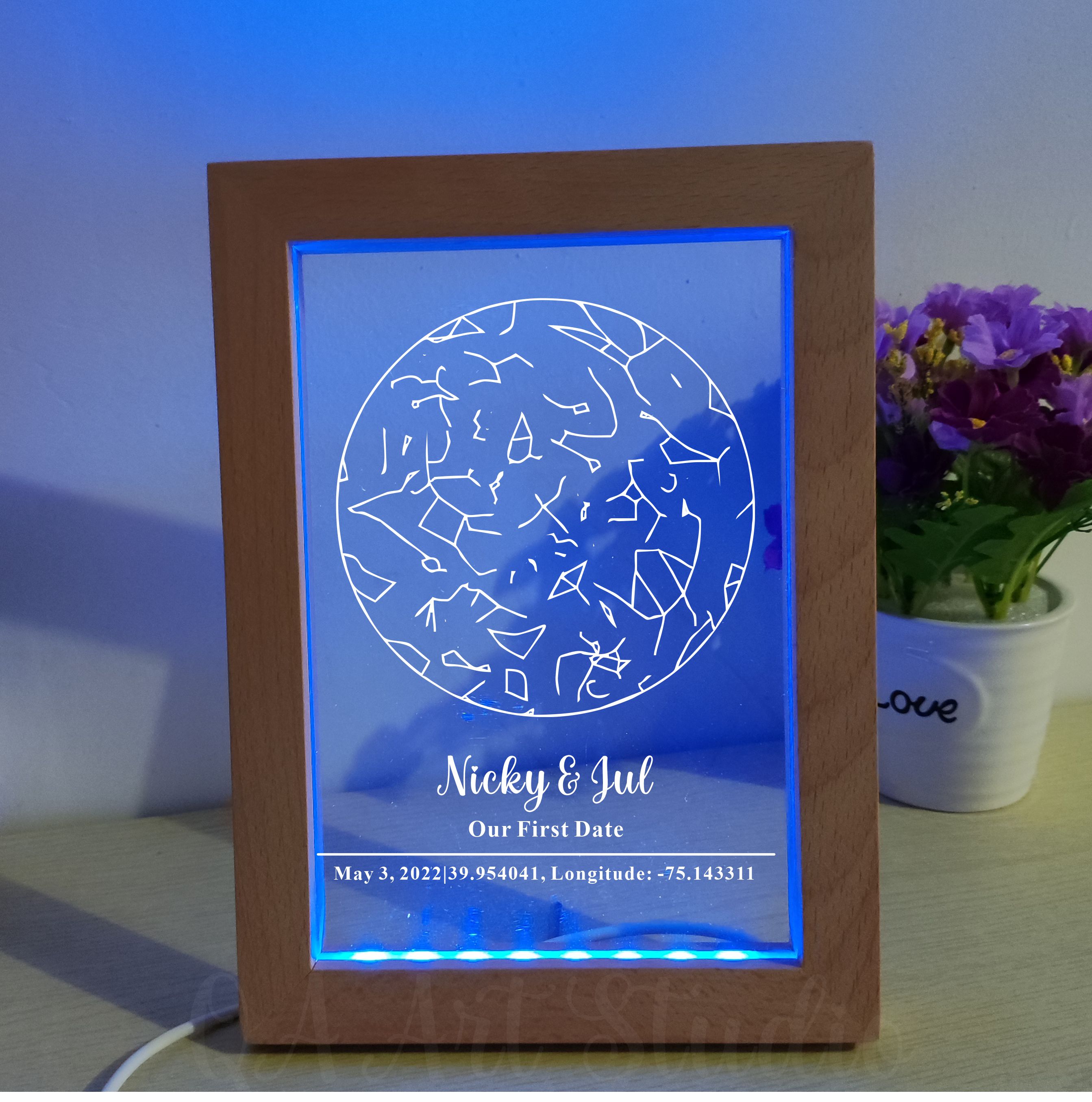Personalized Wooden Acrylic Ni - Custom Star Map recension och pris