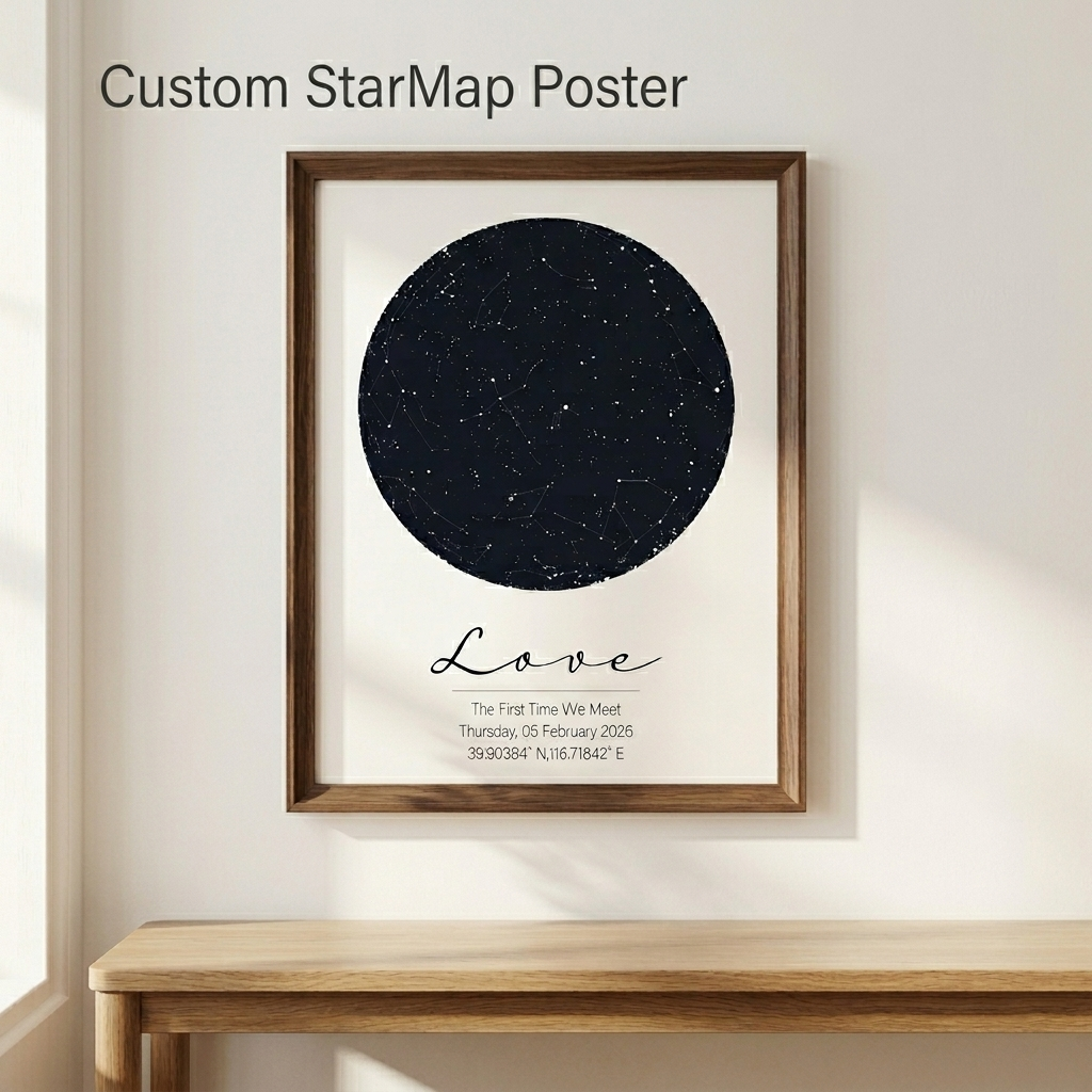 Personalized Star Map Print Cu - Custom Star Map recension och pris