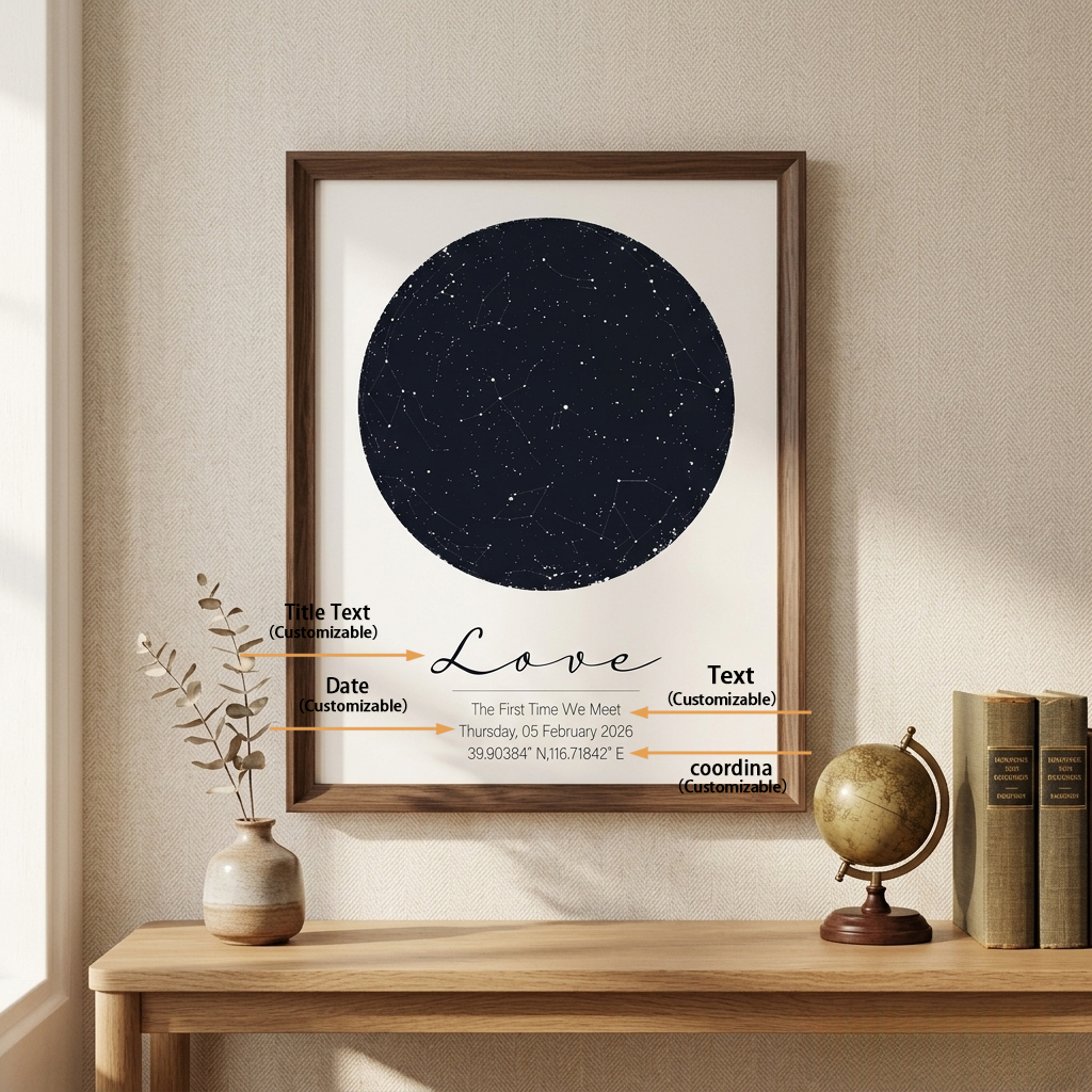 Personalized Star Map Print Cu - Custom Star Map recension och pris