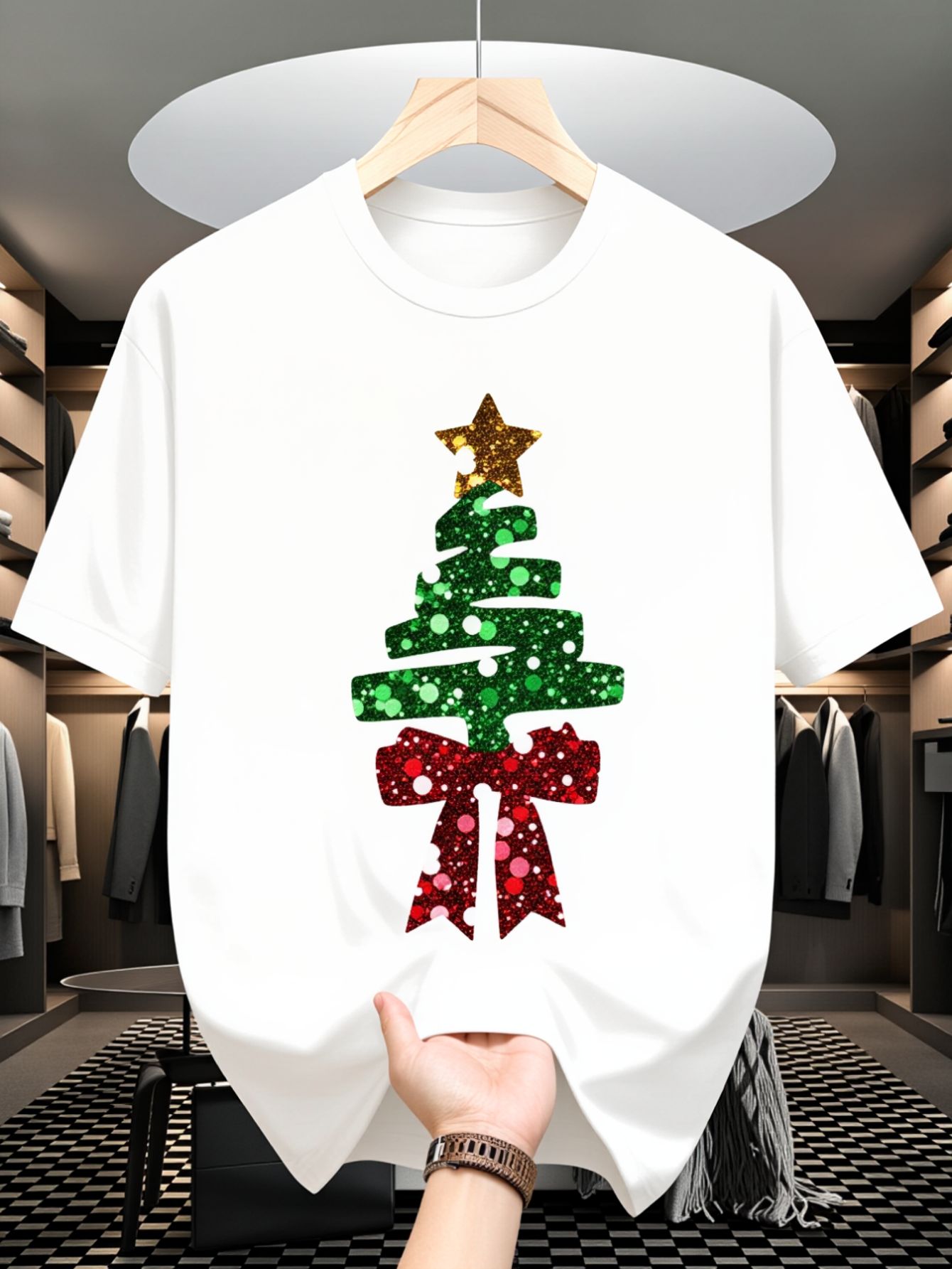 Men's T-Shirt, Christmas Tree  - Family Tree Print recension och pris