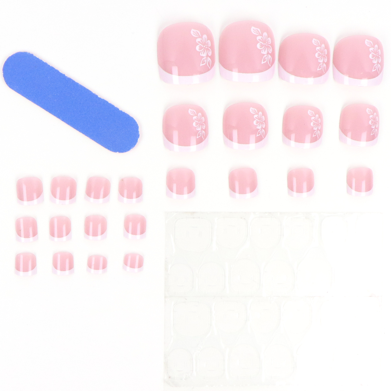 24PCS Short Square Pink With A - Pressed Flower Art recension och pris