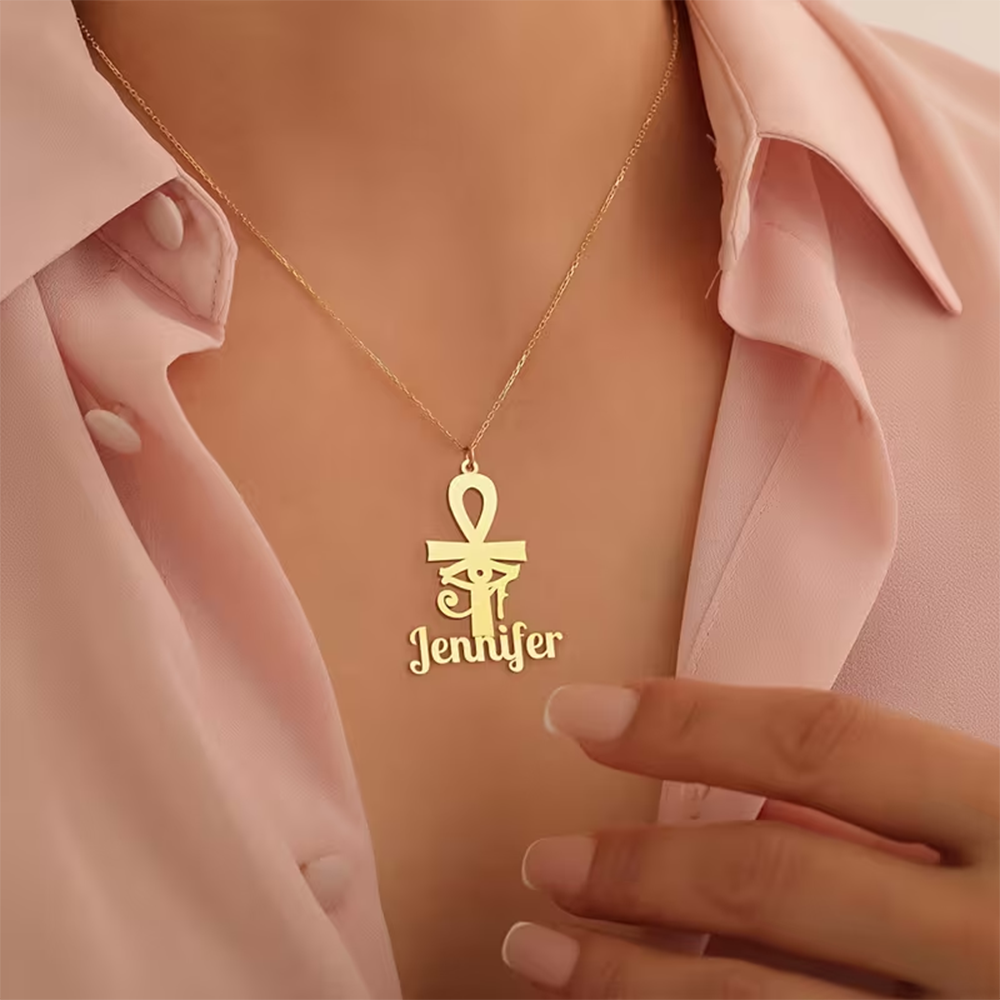 Custom Name Necklace Egyptian  - Name Necklace Custom recension och pris