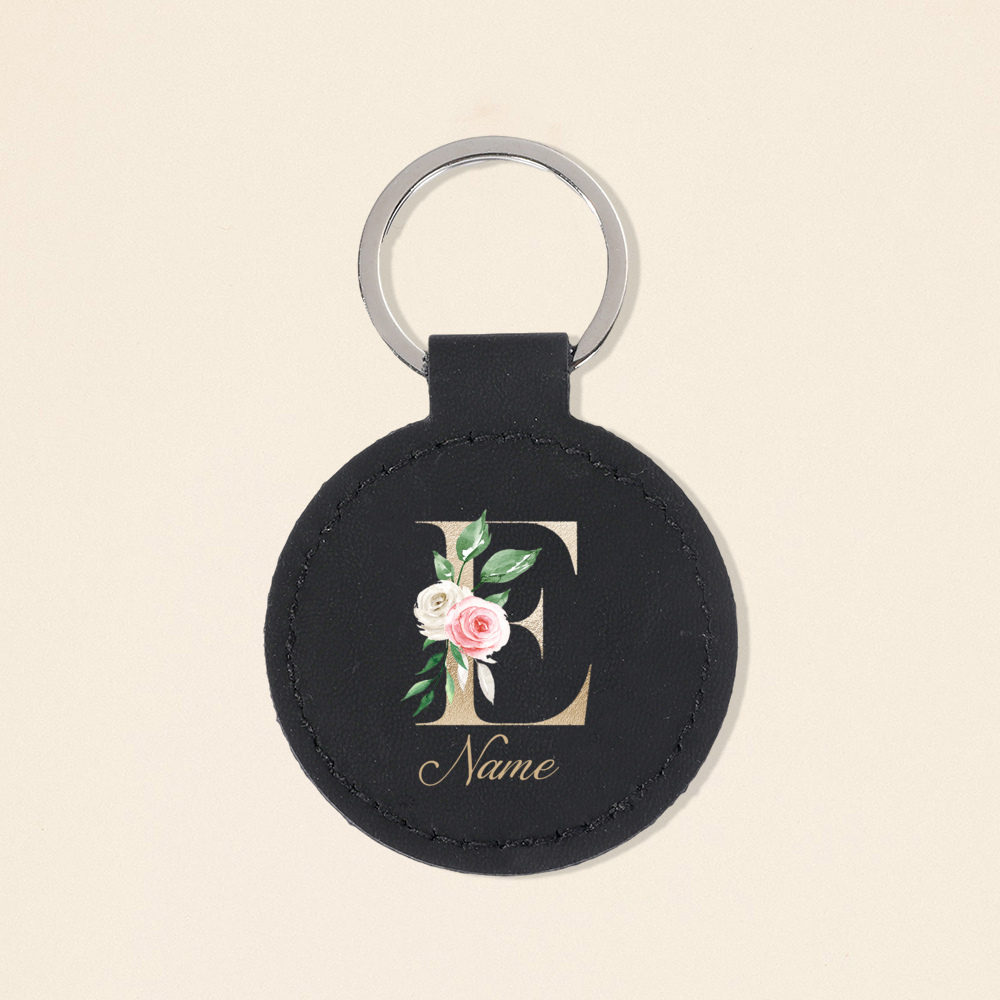 Personalized Initial with Name - Monogram Keychain Leather recension och pris