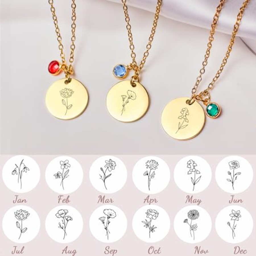 Birth Flower Necklaces for Wom - Birth Flower Necklace recension och pris