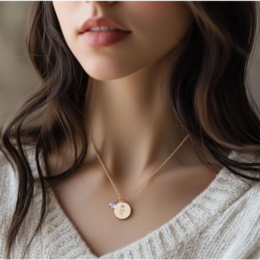 Birth Flower Necklaces for Wom - Birth Flower Necklace recension och pris