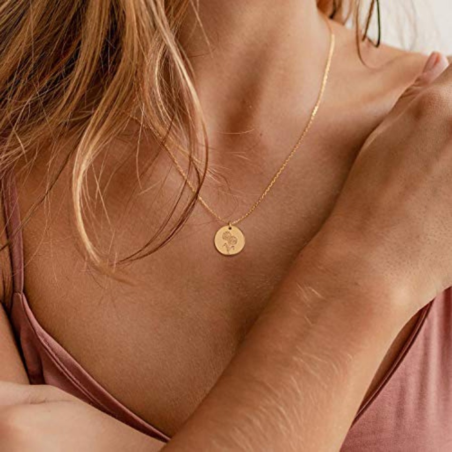 Birth Flower Necklace 18k Gold - Birth Flower Necklace recension och pris