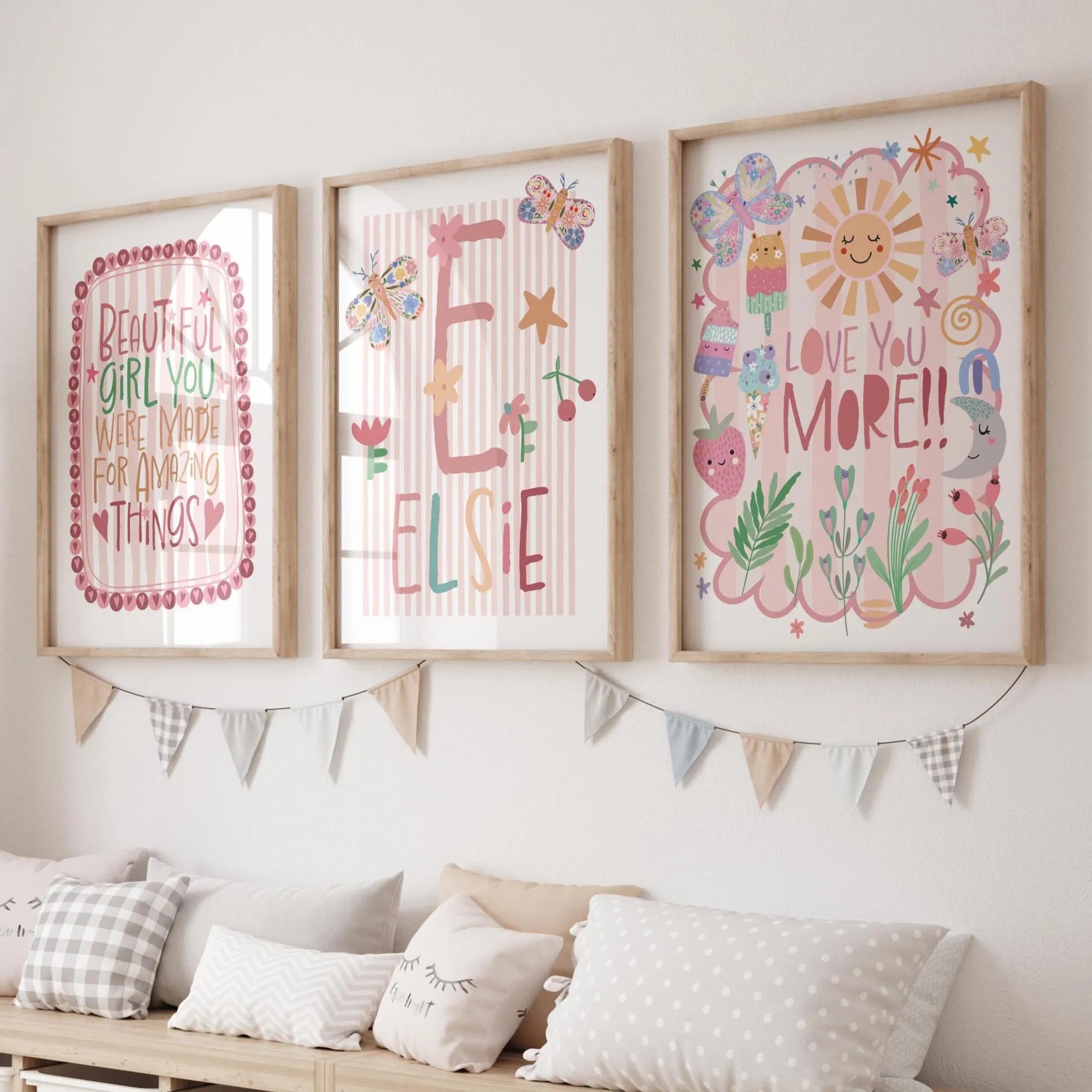 3pcs/set Bohemian Pink Flower  - Personalized Name Box recension och pris